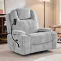 Oversized Power Rocker Recliner Chair, Swivel Glider Rocking Chair for Adults with Massage and Heat, Nursery Glider Recliner with Adjustable Headrest and Phone Stand