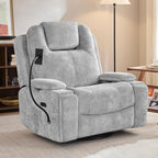 Oversized Power Rocker Recliner Chair, Swivel Glider Rocking Chair for Adults with Massage and Heat, Nursery Glider Recliner with Adjustable Headrest and Phone Stand