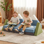 Costzon Modular Kids Play Couch, Snow Mountain Theme Toddler Foam Building Fort for Inspiring Creativity, Convertible Foam and Floor Cushion for Boys Girls for Playroom, Bedroom Gifts (Snow Mountain)