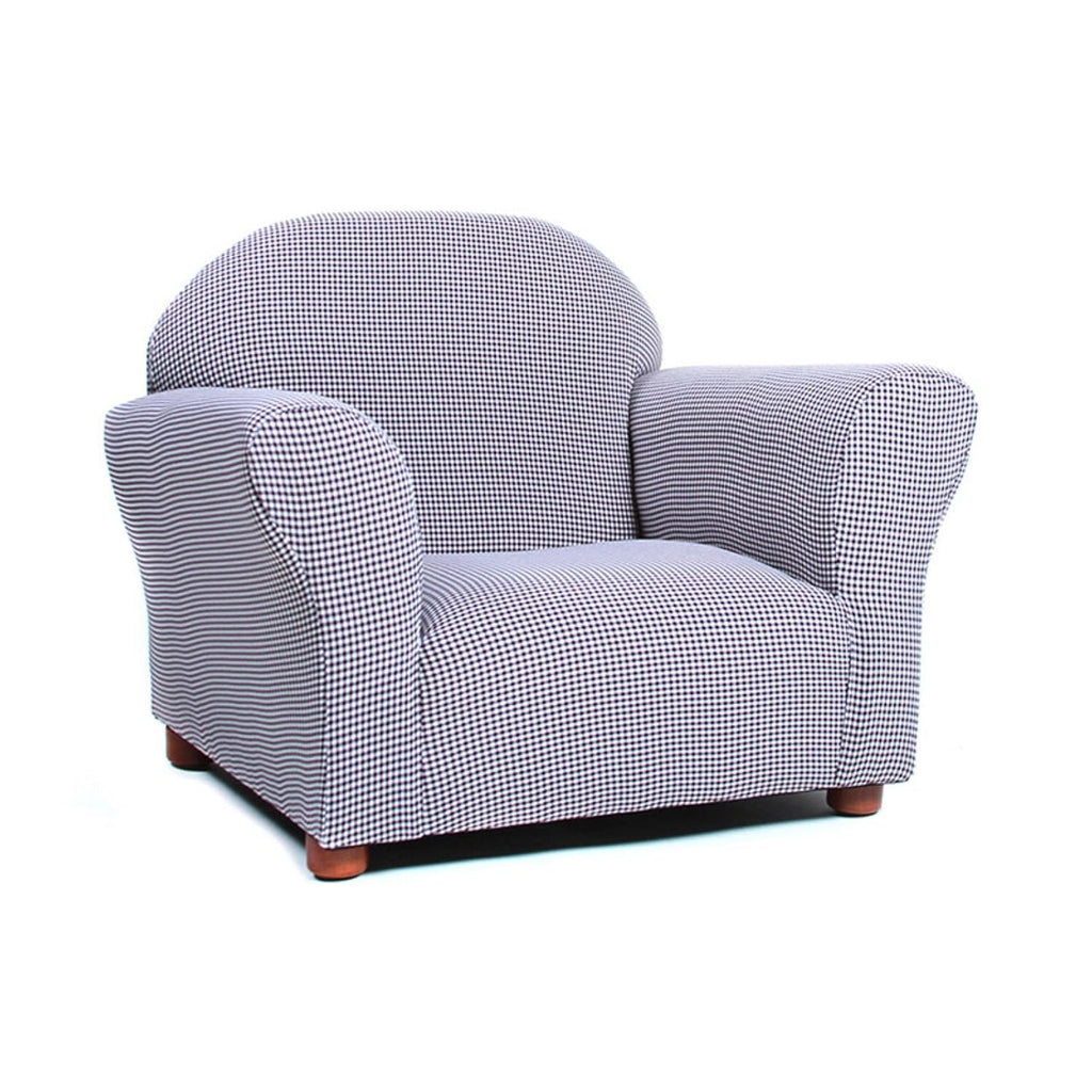 Keet Roundy Gingham Chair for Kids Upholstered Toddler Armchair for Ages 2–5, Sturdy Wooden Frame, Soft Durable Cotton Fabric, Lightweight, Fully Assembled, Ideal for Playrooms, Nurseries & Bedrooms.