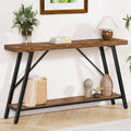 Snughome Entryway Table, 47.2" Long Console Table with 2 Tier Storage Shelf, Sofa Table Behind Couch, Extra Large Entry Table for Entryway,Living Room,Hallway, Foyer, Supports 220 LBS, Rustic Brown