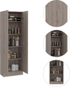 Multistorage Pantry Cabinet,Five Shelves,Double Door Cabinet for Kitchen,Laundry,Living Room,Bedroom-Light Gray,23.6 * 11.8 * 11.8