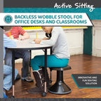 Learniture Backless Active Learning Stool for Office Desks and Classrooms, Active Learning Wobble Chair with Rocking Motion, 18"H, Black