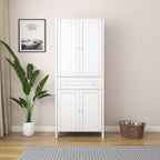 70.87" Tall Kitchen Pantry, Storage Cabinet, Kitchen Cabinet, Drawer and Adjustable Shelves, for Kitchen, Dining Room, White,15.75 * 29.53 * 70.87