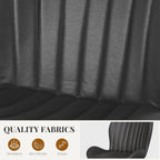 Dining Chairs Set of 2 Modern Fabric Dining Room Chairs Upholstered Dining Chairs with Thick Cushions Metal Legs Armless Back Chair for Kitchen and Living Room Ink Black