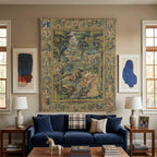 LATETOMT Retro Medieval Tapestry Wall Hanging, Renaissance Garden Scene Art Decor, Cotton Linen Wall Decor for Bedroom Living Room Dorm 39x56in LTMMYW005