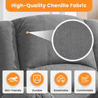 Oversized Recliner Chair with Massage and Heat for Adults, 360° Swivel Rocking Recliner, Big Seat Living Room Chair with Ergonomic Design, Cup Holders and Side Pockets