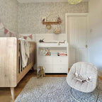 BOLUO Changing Table Dresser with 4 Fabric Drawers and Open Shelf, Baby Dresser with Changing Table Top Diaper Changing Station with Storage for Nursery Modern (White)