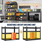 Heavy Duty Metal Garage Shelving Unit, 71.2" H x 35.4" W x 16" D, 5-Tier Adjustable Storage Shelves for Garage Storage, Standing Shelf Unit & Shelves Organizer for Home, Warehouse, Workshop