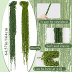 60 Pcs Hanging Moss Vines Faux Moss Garland for Decorating Artificial Amaranthus Hanging Flowers 59-62 Inch Fake Mossy Rope for Crafts Wedding Arch Floral Arrangment Wall Hanging Mantle Outdoor