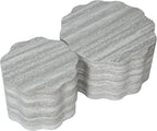 23.6''+26.7'' Set of 2 Faux Mars Pattern Round Coffee Tables, Modern Mini Side Tables Accent End Table for Apartment, Office, Living Room, (Beige Grey)