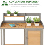 Wooden Potting Bench Table with Sink,Outdoor Garden Table Work Bench with Storage, Workstation for Outside Patio Lawn