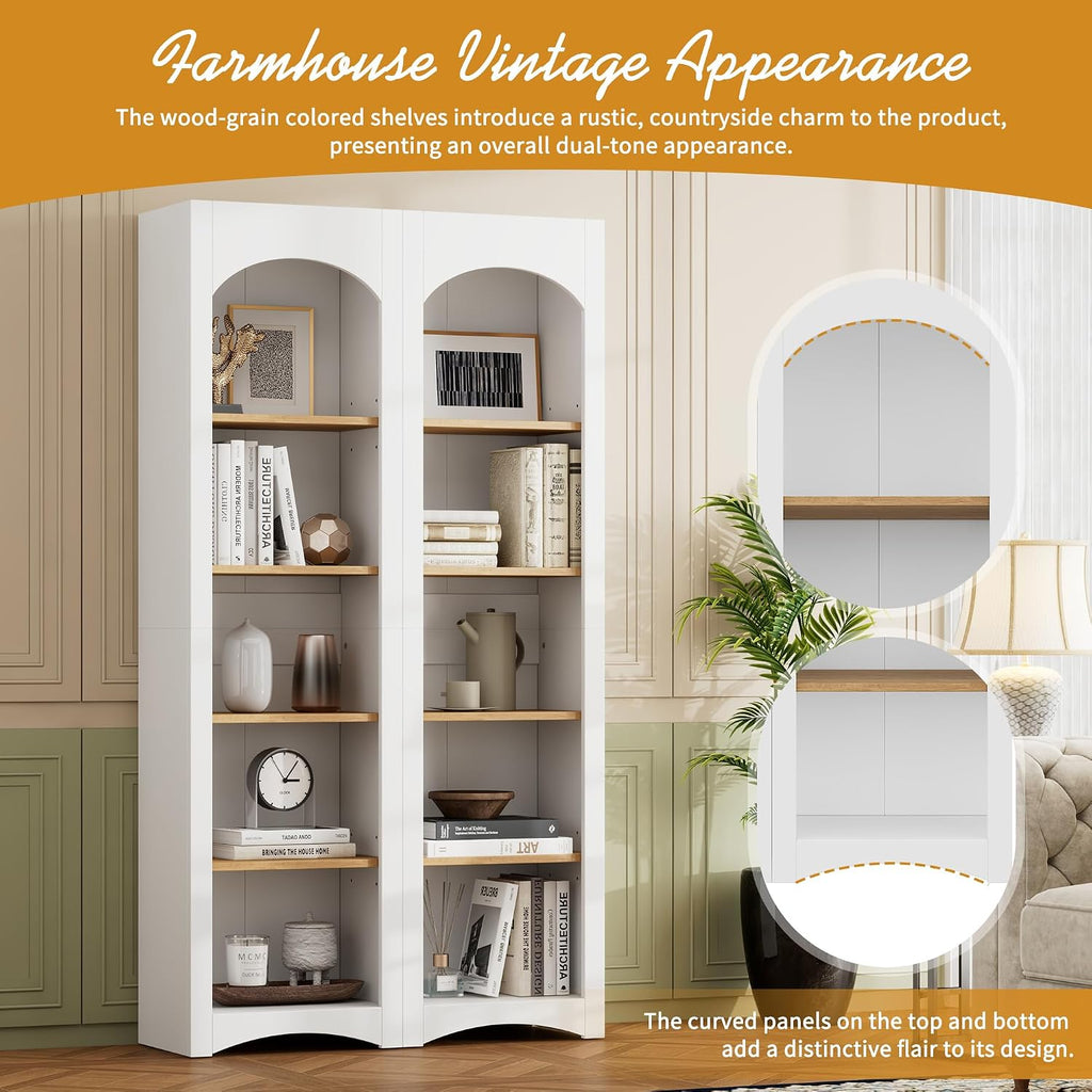 39.3" D*12.4" W*72" H Corner Freestanding Kitchen Pantry Set of 2 with 4 Shelves, Modern Minimalist, Rectangular Storage Cabinet, for Living Room, Dining Room, White