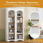 39.3" D*12.4" W*72" H Corner Freestanding Kitchen Pantry Set of 2 with 4 Shelves, Modern Minimalist, Rectangular Storage Cabinet, for Living Room, Dining Room, White