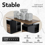 HUANUO 55" Standing Desk with Drawers, Executive Electric Height Adjustable Stand Up Desk with Storage, Black Walnut