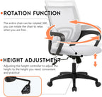 PayLessHere Home Office Chair Desk Computer Chair Adjustable Ergonomic Chair Lumbar Support Armrest Executive with High Density Mesh 360 Degree Swivel Chair for Adults Chair (Pack of 1, Beige)