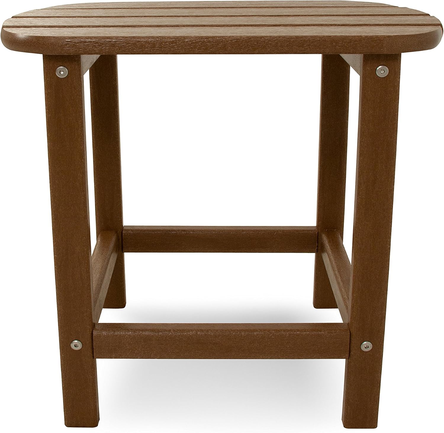 Polywood Adirondack Chair & 18" Side Table Bundle, Teak Finish Recycled Plastic Lumber