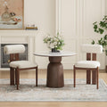 MALOL Modern Wooden Dining Chairs Set of 2, Upholstered Fabric Kitchen Chairs with Sculptural Backrest, Mid-Century Farmhouse Dining Room Chairs with Solid Wood Legs, Beige