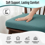 Chair Cushions for Dining Chairs - 17" x 16" x 2" D-Shaped Indoor Seat Cushions - Non Slip Chair Pads with Removable Ties and Washable Cover Set of 4 - Chair Leg Pads Included - Teal