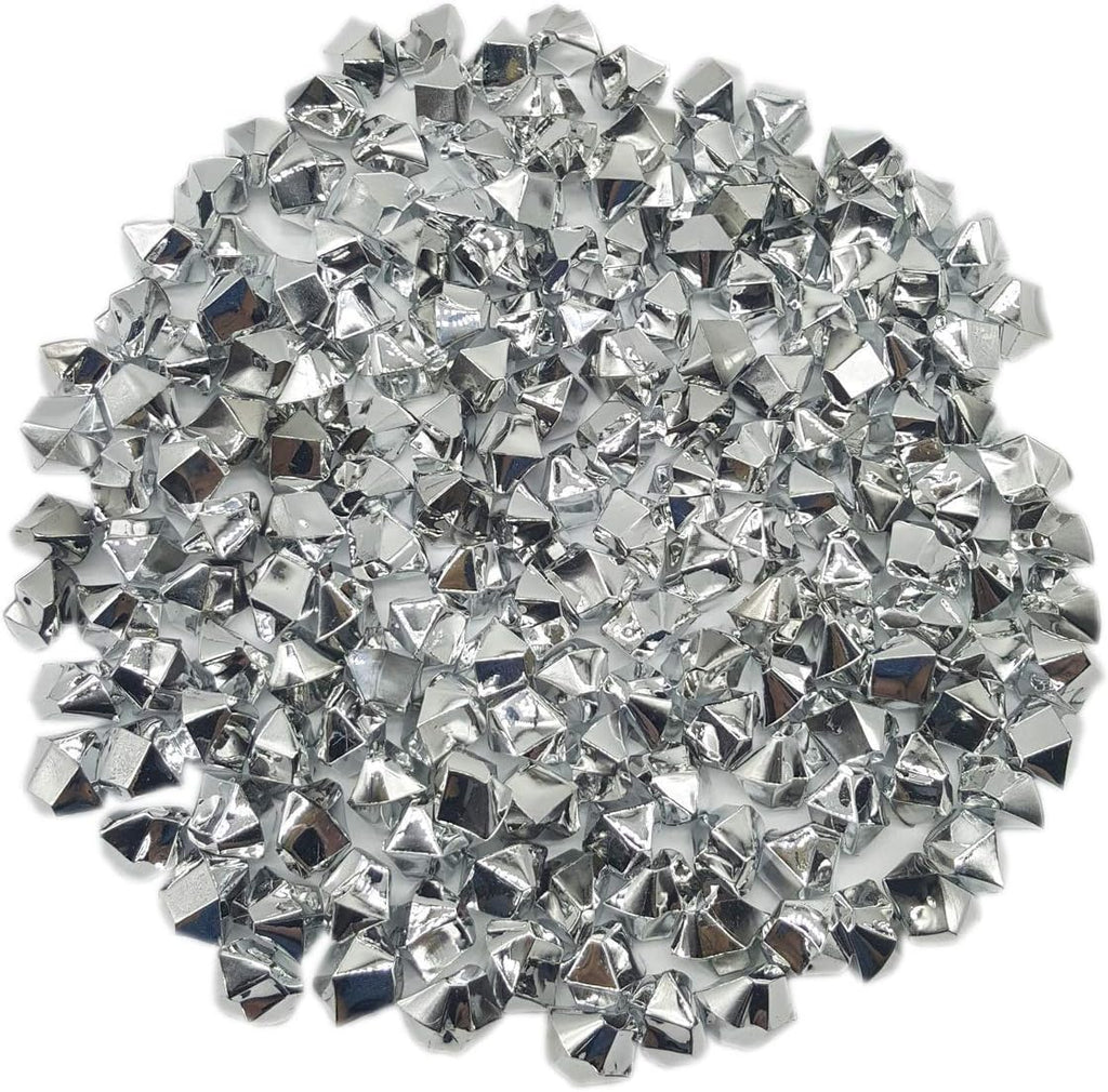 WGVI WGV Acrylic Ice Rock Crystals Treasure Gems for Table Scatters, Vase Fillers, Wedding, Banquet, Party, Event, Birthday Decor (Approx 150 pcs per Bag), 1 Bag, 1 Pound, Silver