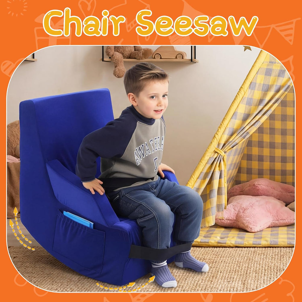 BALAPET Sensory Rocking Chair for Kids, High-Density Foam Calming Sensory Rocker for Kids, Balance Seat with Seatbelt Helps Children Relax, Focus & Play, Flexible Indoor & Outdoor Seating