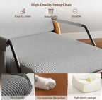 Furniliving Modern Glider Rocking Chair, Upholstered Nursery Glider Chair with Adjustable Recline & Retractable Footrest, Comfortable Lounge Chair for Mom Nursery Living Room Bedroom (Dark Grey)