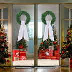 RunNico 4.5" W x 56.3" L White Wreath Sash for Front Door, 2 Pack White Sash, Plain Embroidered Wreath Accessories for Easter Weddings Farmhouses Christmas DIY Halloween Party Yard Wall Doorway Decor