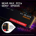 WD_BLACK SN850X 4TB NVMe SSD - M.2 2280, Up to 7,300 MB/s Read speeds, Up to 6,300 MB/s write speeds, Gaming Expansion, High Performance Internal Solid State Drive - WDS400T2X0E