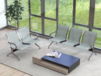 Kinsuite 5 Seat Waiting Room Chairs - Airport Reception Chairs with Arms Metal Reception Bench Seating Lobby Chairs for Business Office Hospital Bank Airport Market, Silver