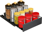 LYNK PROFESSIONAL® Pull Out Cabinet Organizer, 10" x 14" Single Tier Slide Out Drawers for Kitchen Cabinets - Sliding Pull-Out Pantry Shelves – Home Shelf Organizers - Lifetime Ltd. Warranty, Black
