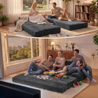 78.7IN Folding Sofa Bed - Convertible Sleeper Sofa Couch with Zippered Pillows, 3 Seater Couches Bed for Living Room, Bedroom, Apartment, No Assembly Required, Freestanding, Corduroy, Gray