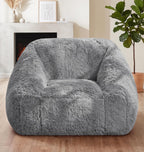 Hobestluk Bean Bag Chair Plush Accent Chair Armrest Living Room Adult Brown | Memory Foam Filled Oversized Large Cozy Comfy Plush Chair Lazy Sofa Living Room Bedroom Dorm Reading Gaming Washable cover