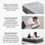SLEEPLUX Durable Inflatable Air Mattress with Built-in Pump, Pillow and USB Charger