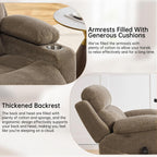 Power Swivel Rocker Recliner Chair with Massage & Heat, 26'' Oversized Glider Recliner Nursery Chair with Adjustable Headrest,Dual Motor Electric Recliner Chairs for Adults,Infinite Position,Camel