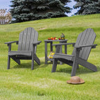 LUE BONA Kids Adirondack Chair, Gray Poly Lumber Plastic Chair, Toddler Adirondack Chair Weather Resistant, Kids Outdoor Patio Adirondack Lounge Chair for Balcony, Backyard, Preschool