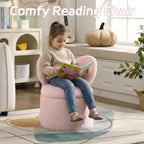 Toddler Chair Comfy Kids Chair with Storage, Cute Butterfly Chair for Girls, Plush Kids Reading Chair, 2 in 1 Pink Storage Ottoman Chair, Desk Chairs for Kids Furniture Decor Gifts, Pink