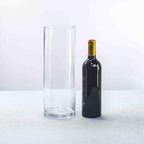 CYS Excel Glass Cylinder Vase (H:14" D:5") | Multiple Size Choices Glass Flower Vase Centerpieces | Hurricane Floating Candle Holder Vase