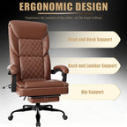 Gaming Chair, Office Chair with Inflatable Lumbar Support, Ergonomic Comfortable Wide Computer Chair with Footrest and Linked Soft Armrests, High Back 3D Enveloping Seat Cushion