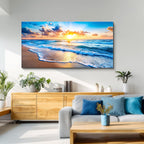 WLWBINTING Beach Wall Art,Large Ocean Theme Wall Decor, Beach Scene Wall Art For Bathroom Living Room Bedroom Office Decorations,Nature Landscape Coastal Pictures Paintings Artwork Home Decor