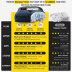 SUNROX Memory Foam Jumbo Rocking Chair Cushions, FadeShield Water Resistant Non Slip Durable Tufted Pads, Set of Seat & Back Cushion with Ties for Indoor/Outdoor Rocker, 2 Piece, Charcoal Blue