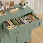 HOSTACK Buffet Cabinet with Storage, Modern Sideboard Buffet with Doors, Wood Coffee Bar Kitchen Storage Cabinet with Drawer and Adjustable Shelf for Kitchen, Dining Room, Living Room, Green