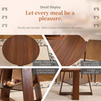 ClinQ 43.3-59in Extendable Round Room Dining Table for 4-6, Modern Kitchen Oval Dining Room Table, Removable Leaves Space Saving, Wooden Base Storage Shelf, Kitchen, Living Room, Dining Room, LWalnut