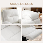YuuYee Teddy Fleece 360° Swivel Rocker Recliner Nursery Rocking Chairs with Phone Holder Manual Gilder Recliner Chair with Wide Foot Rest for Living Room and Baby Room