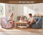 Hobestluk Giant Bean Bag Chair Memory Foam Filled Sofa Chair Bean Bag for Adults/Teens/Kids, Oversized Lazy Accent Comfy Stuffed BeanBag Sofa for Living Room Bedroom Dorm Reading(Brown)