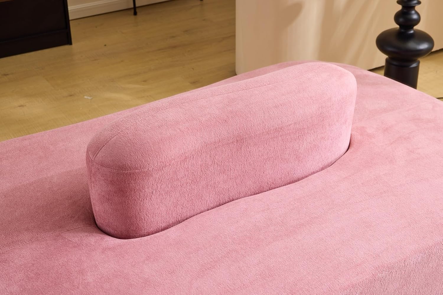 OmySalon 71.6'' Double-Sided Plush Waiting Room Bench, Fully Assembled, Seating for 4-6 People, Lobby Furniture for Beauty Salon, SPA & Office Lobby, Pink