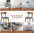 weselon Dining Chairs Set of 4, Solid Wood Dining Chair Armless, Mid-Century Modern Upholstered Linen Seat Cushion Dining Room Chair for Home Kitchen Dining Room Restaurant (Walnut, 4)
