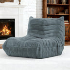 Bean Bag Chair for Adults, Giant Bean Bag Sofa Oversized Beanbag Chairs, Fireside Bean Bag Couch with High Density Sponge Filled Large Bean Bags Chair for Apartment Living Room Bedroom, Blue Grey