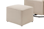 daVinci Olive 360° Swivel Glider Chair w/ Storage Ottoman - Water & Stain Resistant Rocking Glider - GREENGUARD Gold & FSC Certified, Versatile Rocking Chair for Nursery & Living Room, Polyester Cream