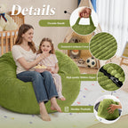 3FT Bean Bag Chairs Teardrop Bean Bag Chair for Adults Beanbag Chair with Memory Foam Filled Machine Washable Cover for Living Room, Bedroom