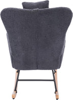 Teddy Upholstered Nursery Rocking Chair for Living Room Bedroom Indoor,A-1 | Ergonomic high backrest and thick seat cushion for ultimate comfort; easy assembly; versatile for nursery, living room,